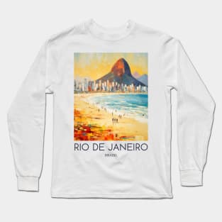 An Impressionist Painting of Rio de Janeiro - Brazil Long Sleeve T-Shirt